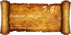 Taubner Géza névjegykártya